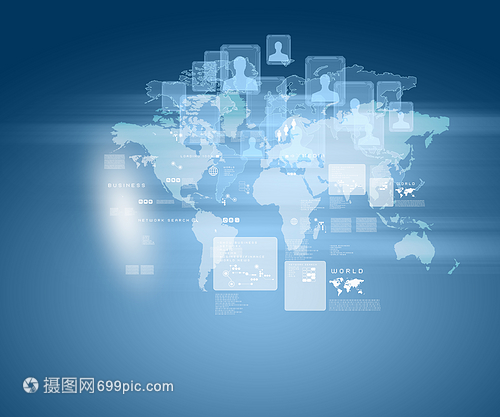 互聯(lián)網(wǎng)插圖 描繪全球業(yè)務(wù)服務(wù)的數(shù)字畫卷